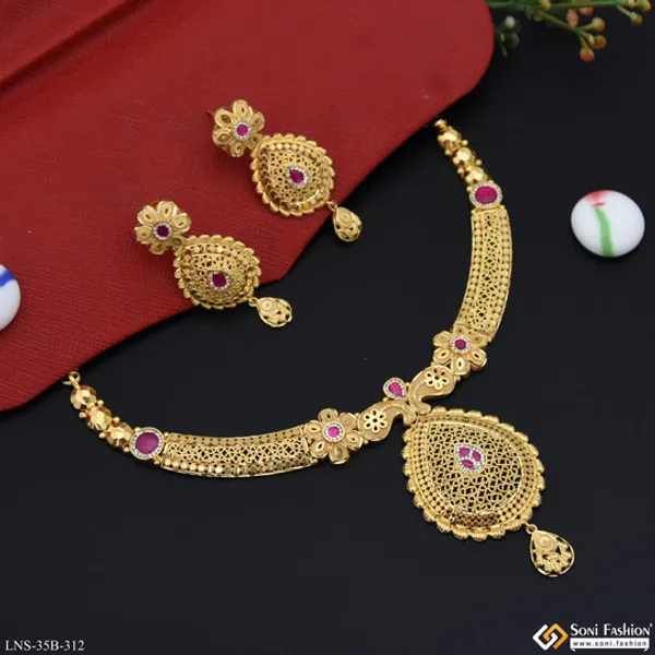 1_Gram_Gold_Plated_New_Style_Necklace_Set_For_Women_Style_B312