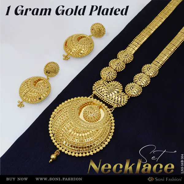 1_Gram_Gold_Plated_Exclusive_Design_Necklace_Set_For_Women_Style_B304