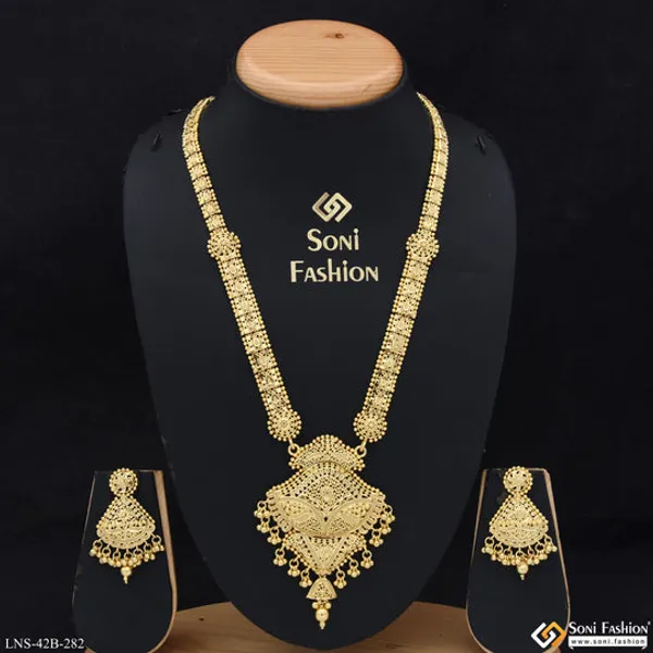 1_Gram_Gold_Plated_Casual_Design_Necklace_Set_For_Women_Style_B282