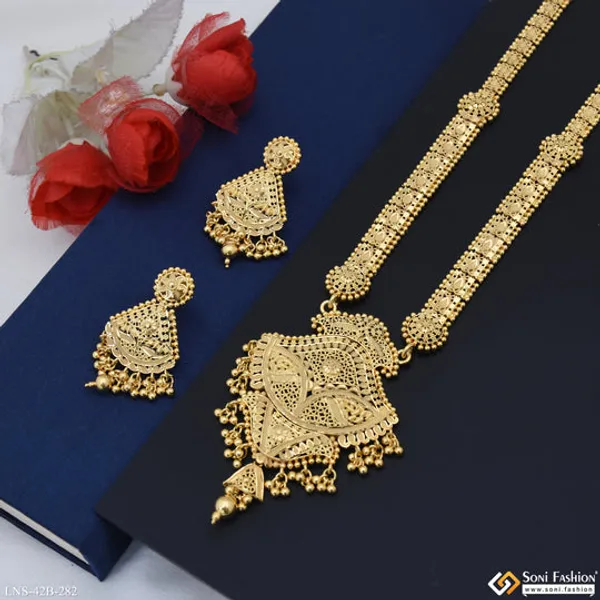 1_Gram_Gold_Plated_Casual_Design_Necklace_Set_For_Women_Style_B282