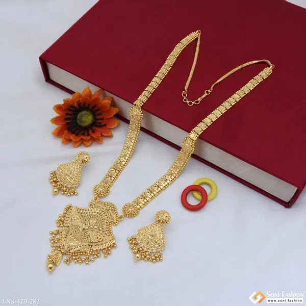 1_Gram_Gold_Plated_Casual_Design_Necklace_Set_For_Women_Style_B282