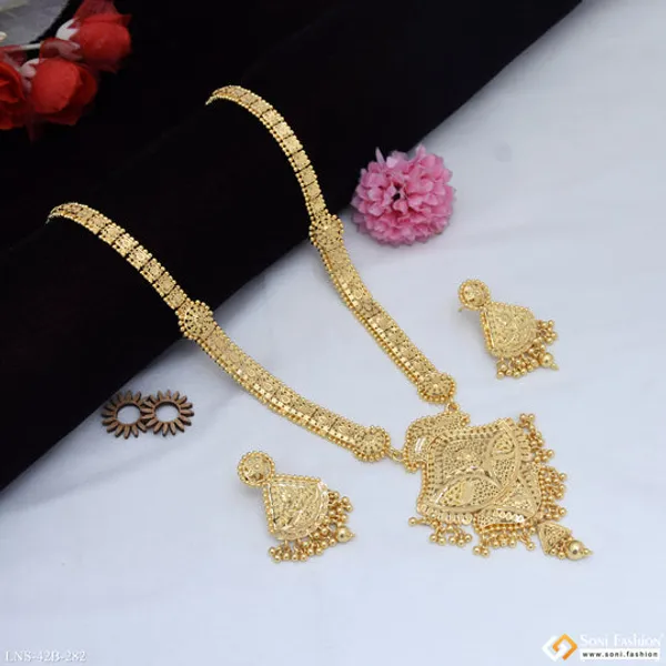 1_Gram_Gold_Plated_Casual_Design_Necklace_Set_For_Women_Style_B282
