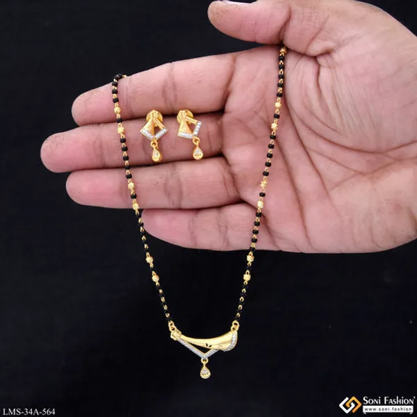 1_Gram_Gold_Plated_Cool_Design_Mangalsutra_Set_For_Women_Style_A564