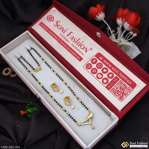 1_Gram_Gold_Plated_Cool_Design_Mangalsutra_Set_For_Women_Style_A564