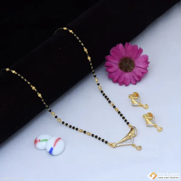 1_Gram_Gold_Plated_Cool_Design_Mangalsutra_Set_For_Women_Style_A564