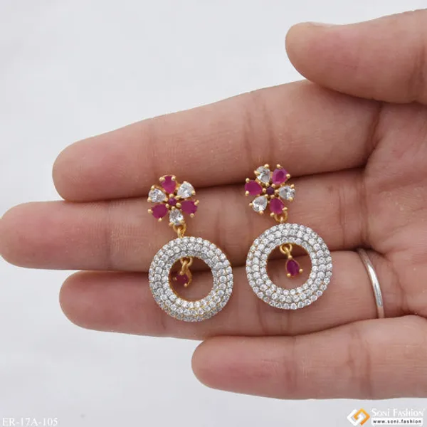 1_Gram_Gold_Plated_With_Diamond_High_Class_Design_Earrings_For_Lady_Style_A105
