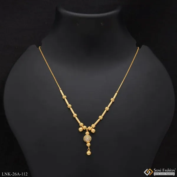 1_Gram_Gold_Plated_With_Diamond_Graceful_Design_Necklace_For_Ladies_Style_A112