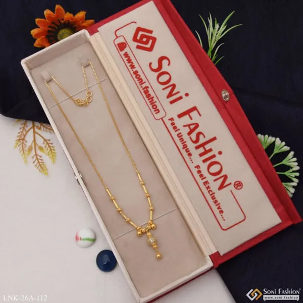 1_Gram_Gold_Plated_With_Diamond_Graceful_Design_Necklace_For_Ladies_Style_A112