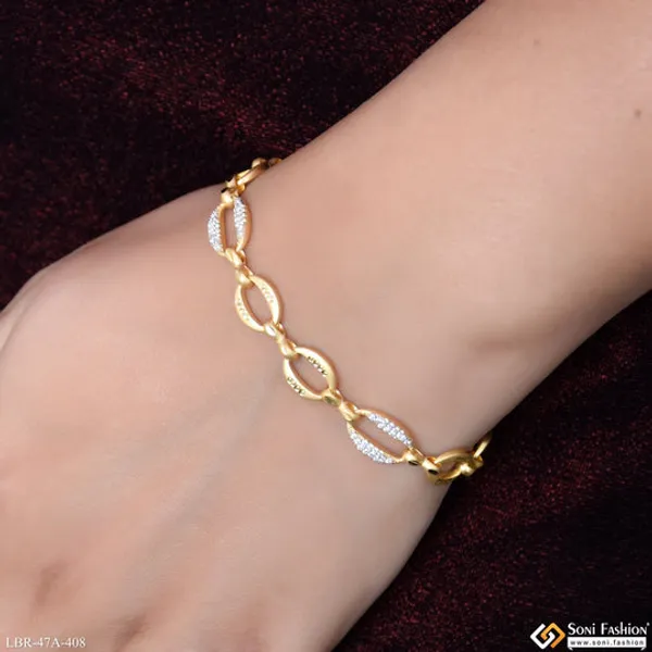 1_Gram_Gold_Plated_Fancy_Design_Bracelet_For_Ladies_Style_A408