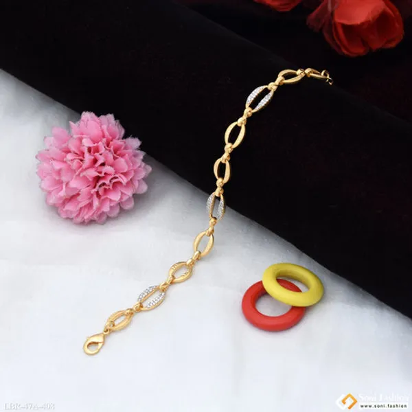 1_Gram_Gold_Plated_Fancy_Design_Bracelet_For_Ladies_Style_A408