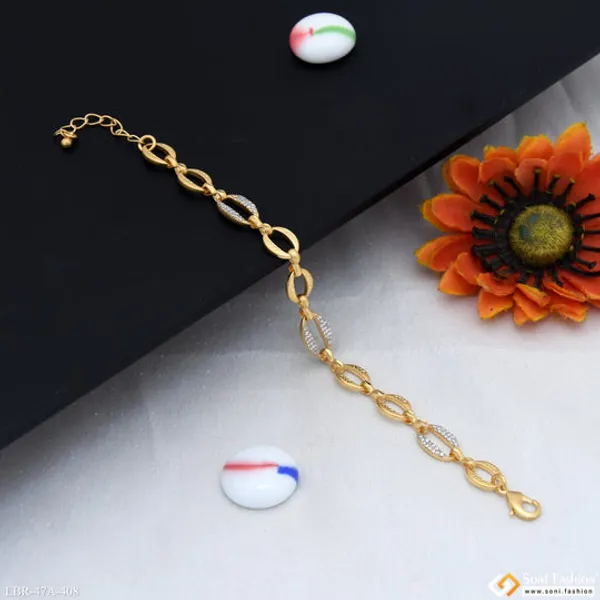 1_Gram_Gold_Plated_Fancy_Design_Bracelet_For_Ladies_Style_A408