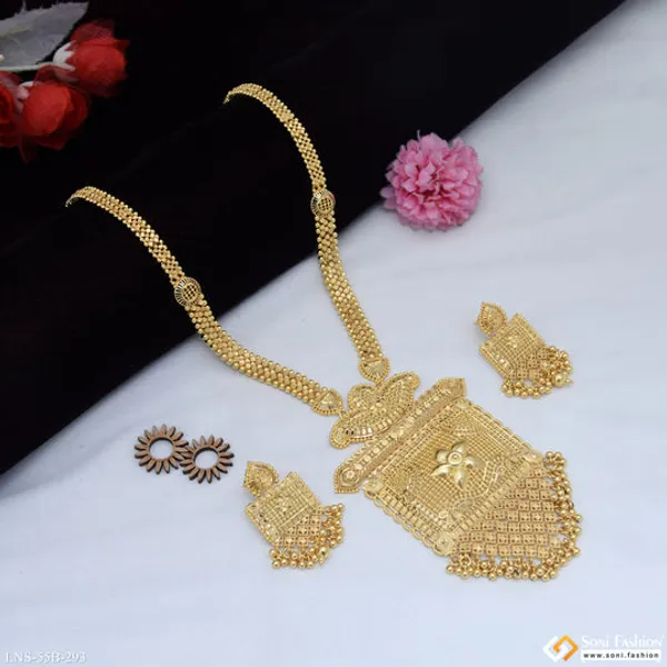 1_Gram_Gold_Plated_Exclusive_Design_Necklace_Set_For_Women_Style_B293