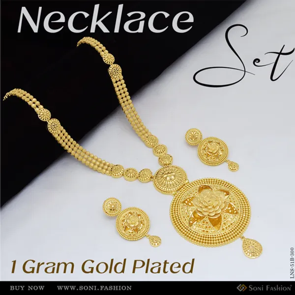 1_Gram_Gold_Plated_Latest_Design_Necklace_Set_For_Women_Style_B300