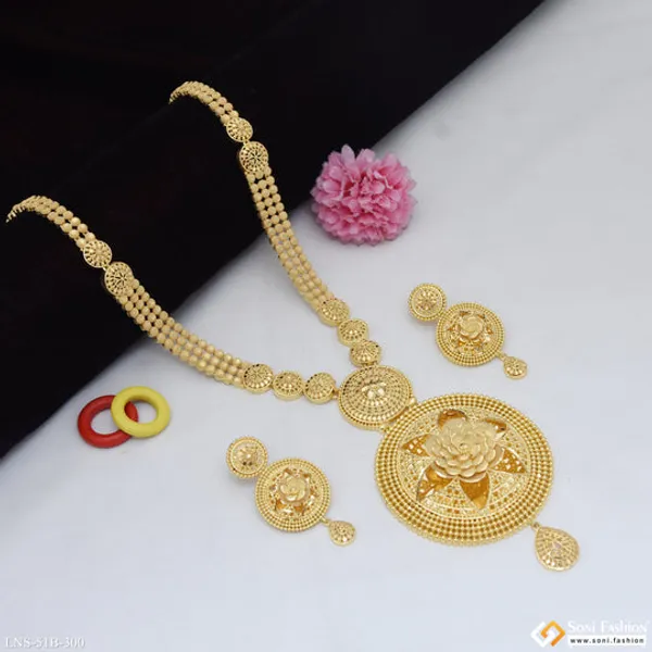 1_Gram_Gold_Plated_Latest_Design_Necklace_Set_For_Women_Style_B300