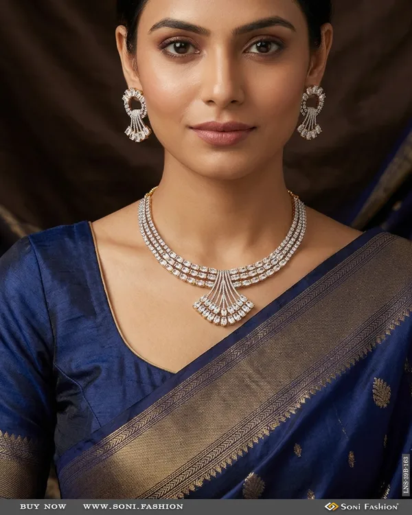 Beautiful_Design_Gold_Plated_Diamond_Necklace_Set_For_Ladies_Style_B163