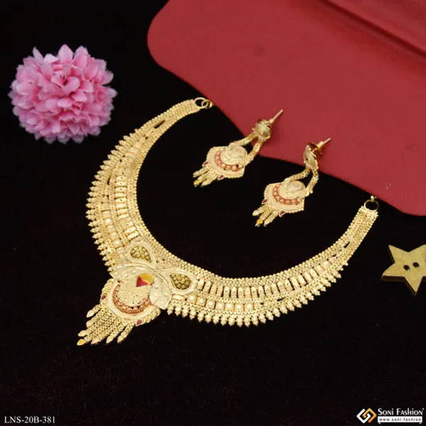 Beautiful_Design_Gold_Plated_Necklace_Set_For_Women_Style_B381