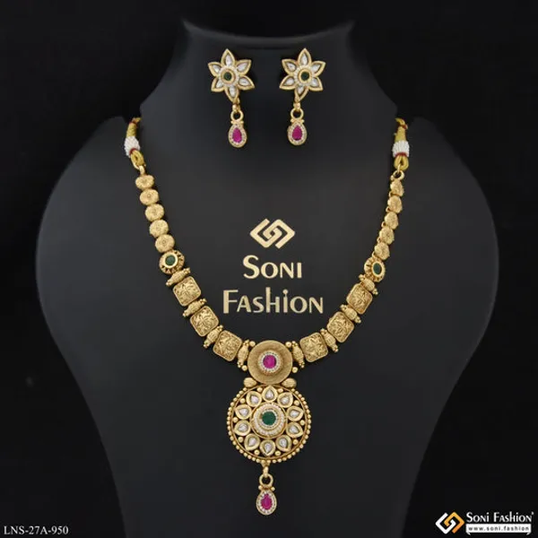 High_Class_Design_Gold_Plated_Necklace_Set_For_Women_Style_A950
