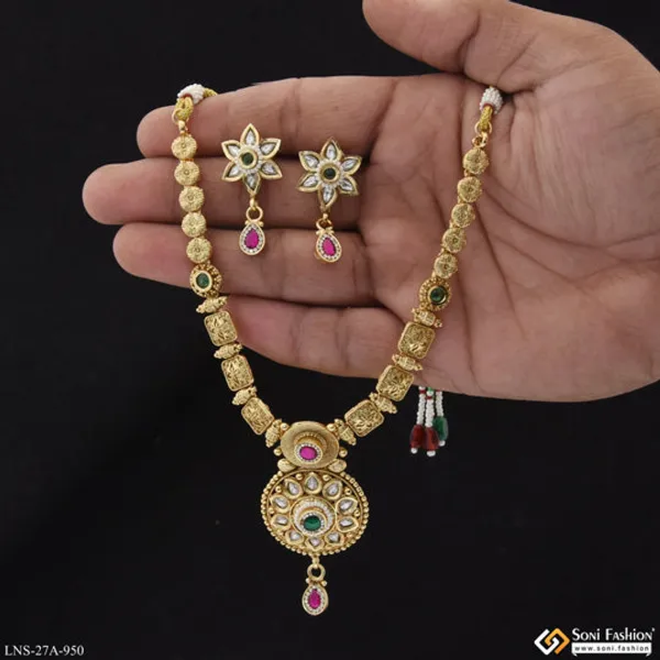 High_Class_Design_Gold_Plated_Necklace_Set_For_Women_Style_A950
