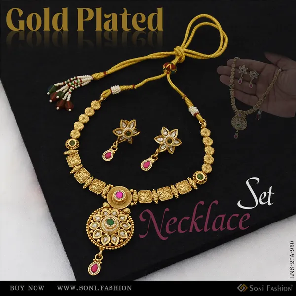 High_Class_Design_Gold_Plated_Necklace_Set_For_Women_Style_A950