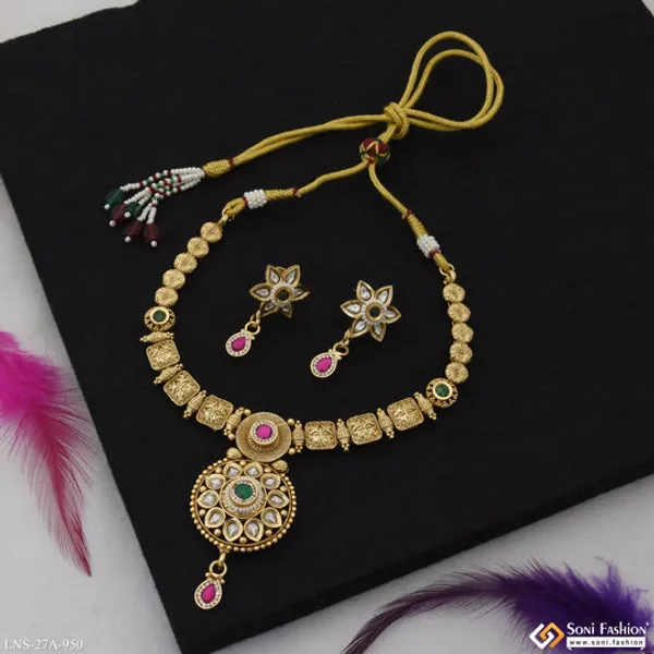 High_Class_Design_Gold_Plated_Necklace_Set_For_Women_Style_A950