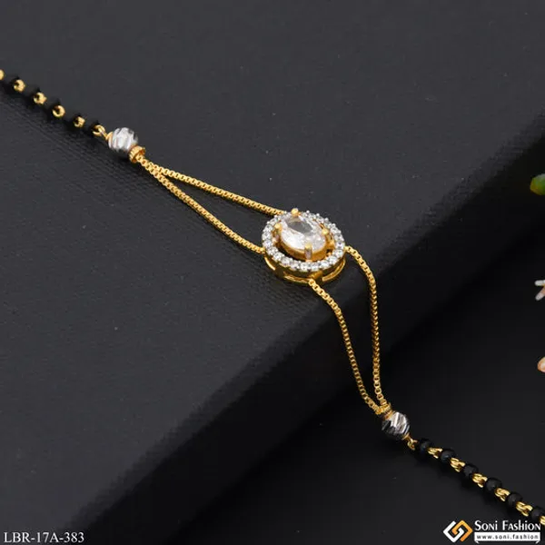 1_Gram_Gold_Plated_New_Style_Mangalsutra_Bracelet_For_Women_Style_A383