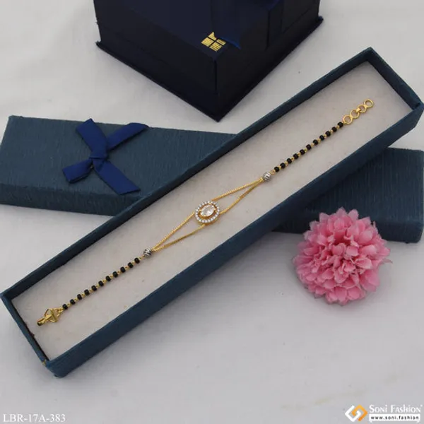 1_Gram_Gold_Plated_New_Style_Mangalsutra_Bracelet_For_Women_Style_A383