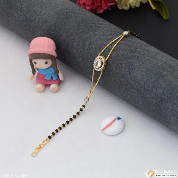 1_Gram_Gold_Plated_New_Style_Mangalsutra_Bracelet_For_Women_Style_A383