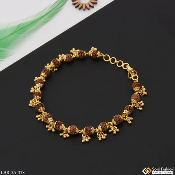 Graceful_Design_Gold_Plated_Rudraksha_Bracelet_For_Ladies_Style_A378