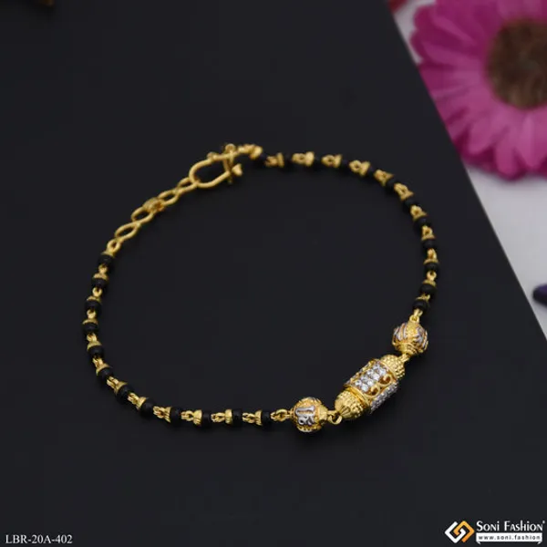 1_Gram_Gold_Plated_Designer_Mangalsutra_Bracelet_For_Women_Style_A402