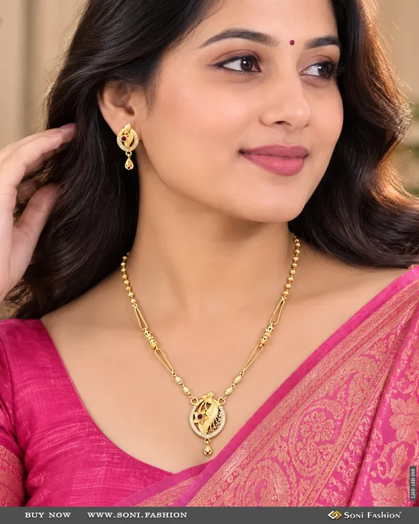 Superior_Quality_Gold_Plated_Necklace_Set_For_Ladies_Style_B268