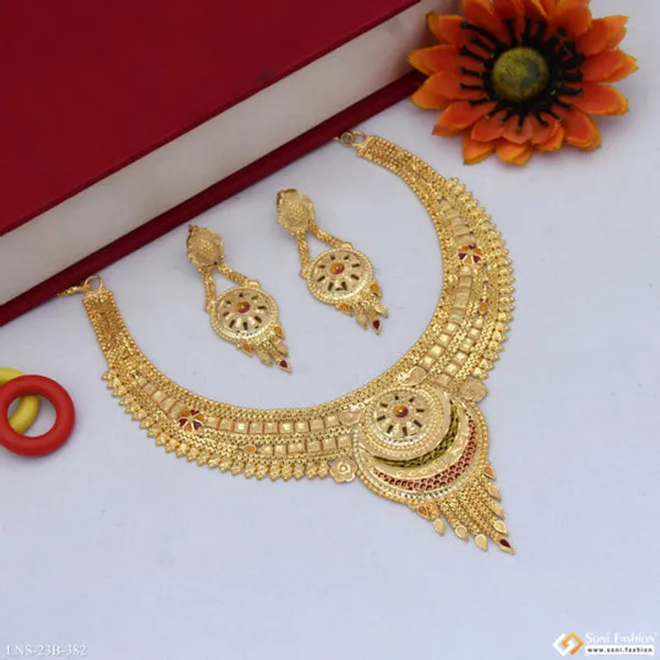 Magnificent_Design_Gold_Plated_Necklace_Set_For_Women_Style_B382
