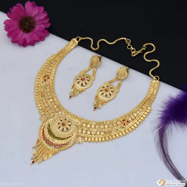 Magnificent_Design_Gold_Plated_Necklace_Set_For_Women_Style_B382
