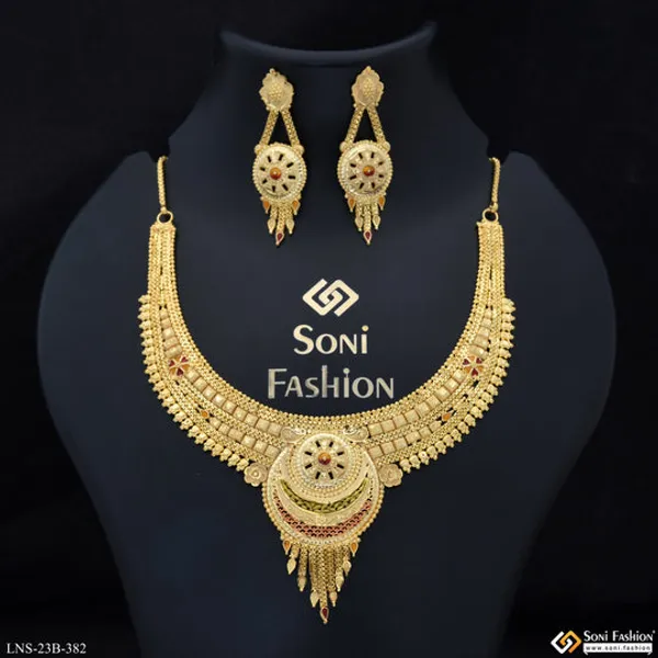 Magnificent_Design_Gold_Plated_Necklace_Set_For_Women_Style_B382