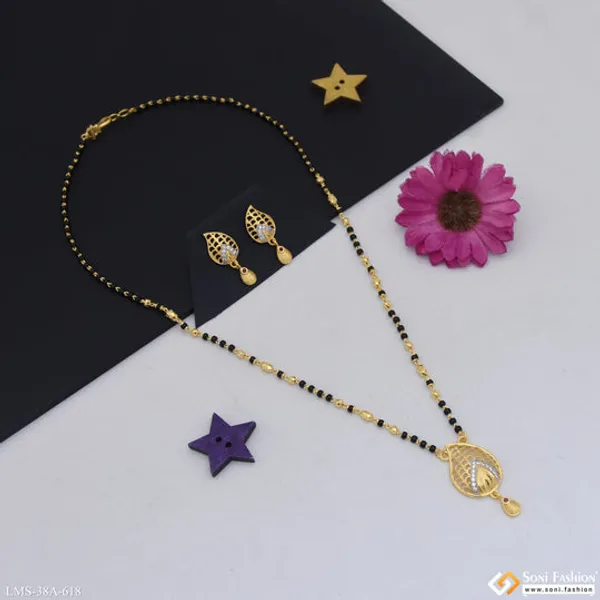 1_Gram_Gold_Plated_Radiant_Design_Mangalsutra_Set_For_Women_Style_A618