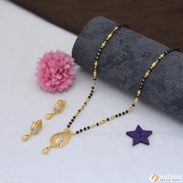 1_Gram_Gold_Plated_Radiant_Design_Mangalsutra_Set_For_Women_Style_A618