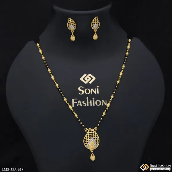 1_Gram_Gold_Plated_Radiant_Design_Mangalsutra_Set_For_Women_Style_A618