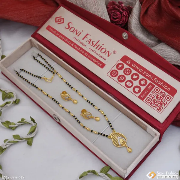 1_Gram_Gold_Plated_Radiant_Design_Mangalsutra_Set_For_Women_Style_A618
