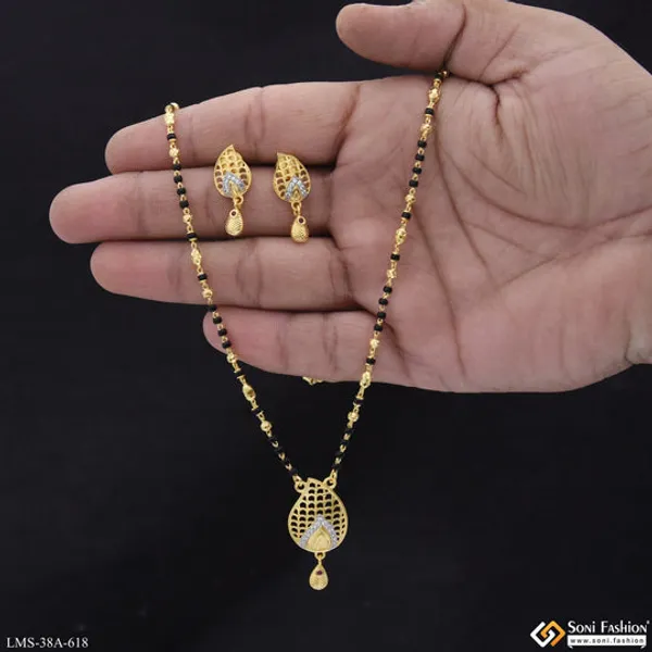 1_Gram_Gold_Plated_Radiant_Design_Mangalsutra_Set_For_Women_Style_A618