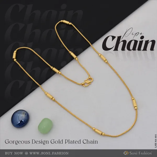 Pipe_Gorgeous_Design_Gold_Plated_Chain_For_Ladies_Style_A601