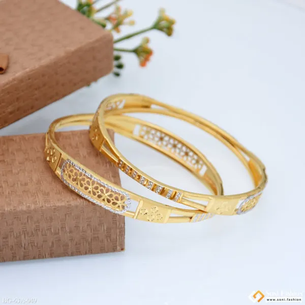 1_Gram_Gold_Plated_Artisanal_Design_Bangles_For_Ladies_Style_A049