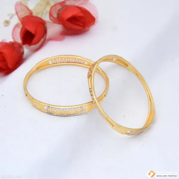 1_Gram_Gold_Plated_Artisanal_Design_Bangles_For_Ladies_Style_A049