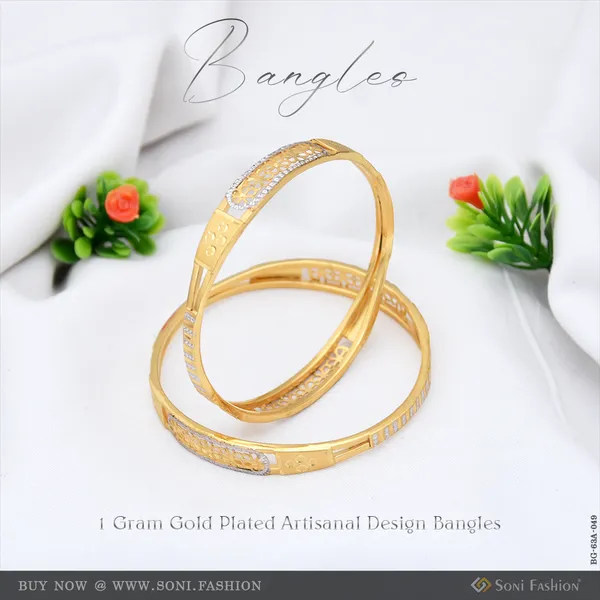 1_Gram_Gold_Plated_Artisanal_Design_Bangles_For_Ladies_Style_A049