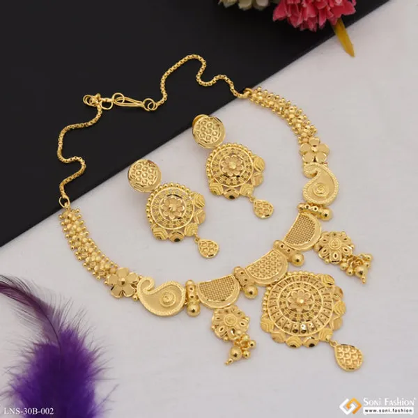 1_Gram_Gold_Plated_Superior_Quality_Necklace_Set_For_Women_Style_B002