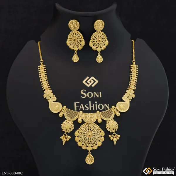 1_Gram_Gold_Plated_Superior_Quality_Necklace_Set_For_Women_Style_B002