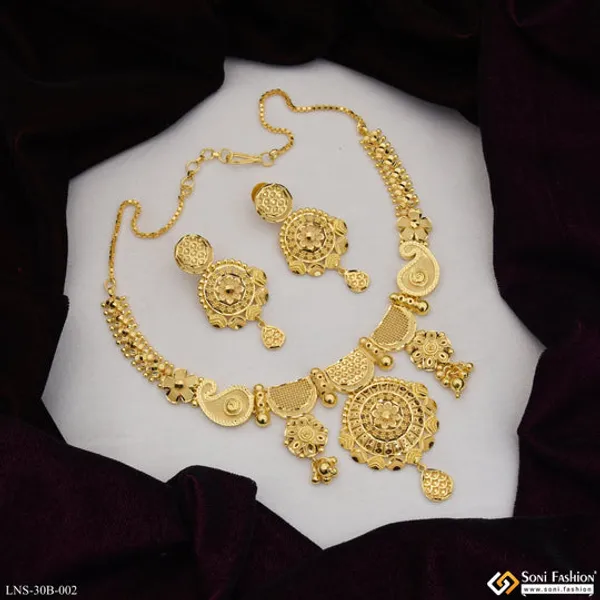 1_Gram_Gold_Plated_Superior_Quality_Necklace_Set_For_Women_Style_B002