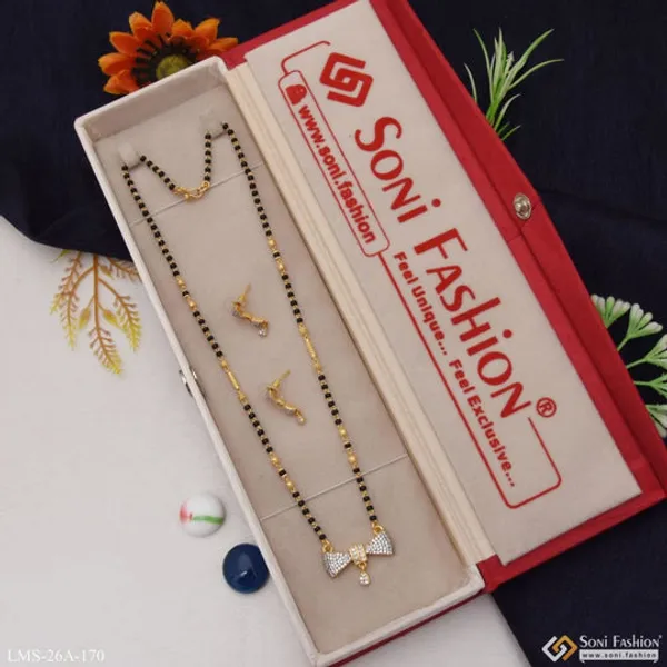 1_Gram_Gold_Plated_With_Diamond_Cool_Design_Mangalsutra_Set_For_Women_Style_A170