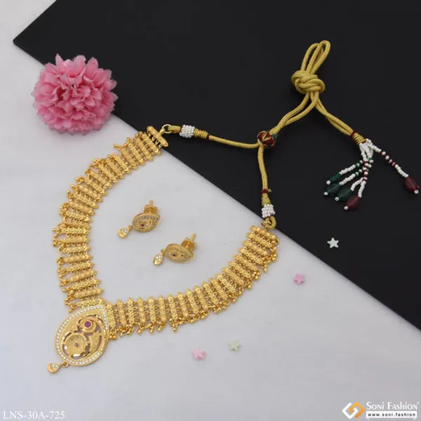 Dazzling_Design_Unique_Design_Gold_Plated_Necklace_Set_For_Women_Style_A725