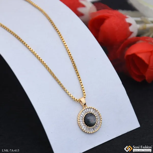Classic_Design_Gold_Plated_Chain_Pendant_For_Ladies_Style_A615