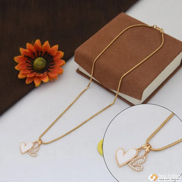 Hand_Crafted_Design_Gold_Plated_Chain_Pendant_For_Ladies_Style_A548