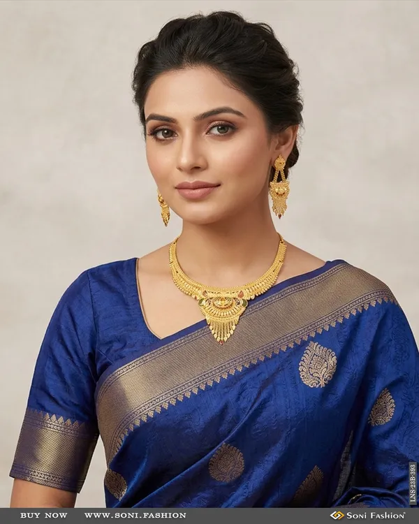 Magnificent_Design_Gold_Plated_Necklace_Set_For_Women_Style_B393